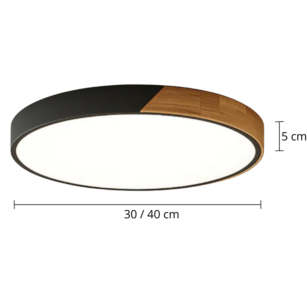 Plafonnier LED Bois & Métal Extra-Plat
