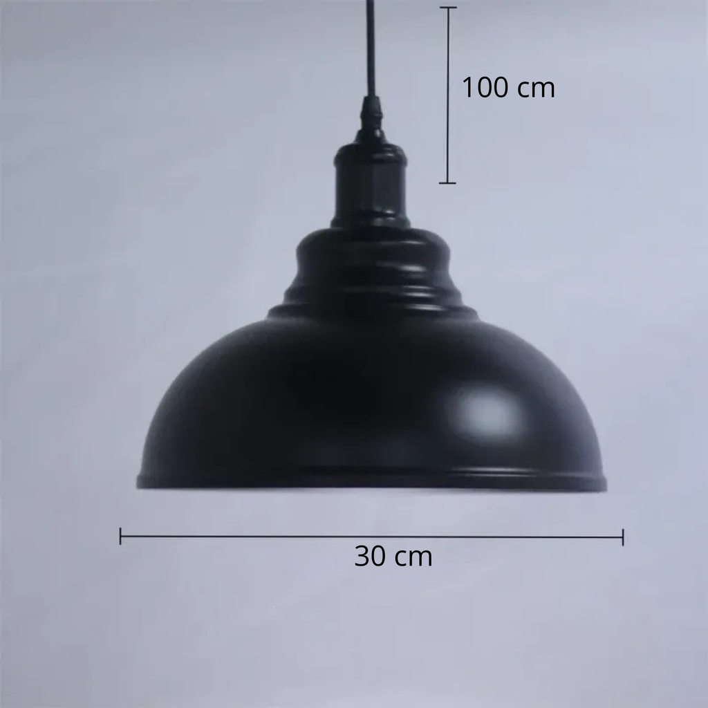 Suspension Luminaire Industrielle en Métal Vintage 30cm