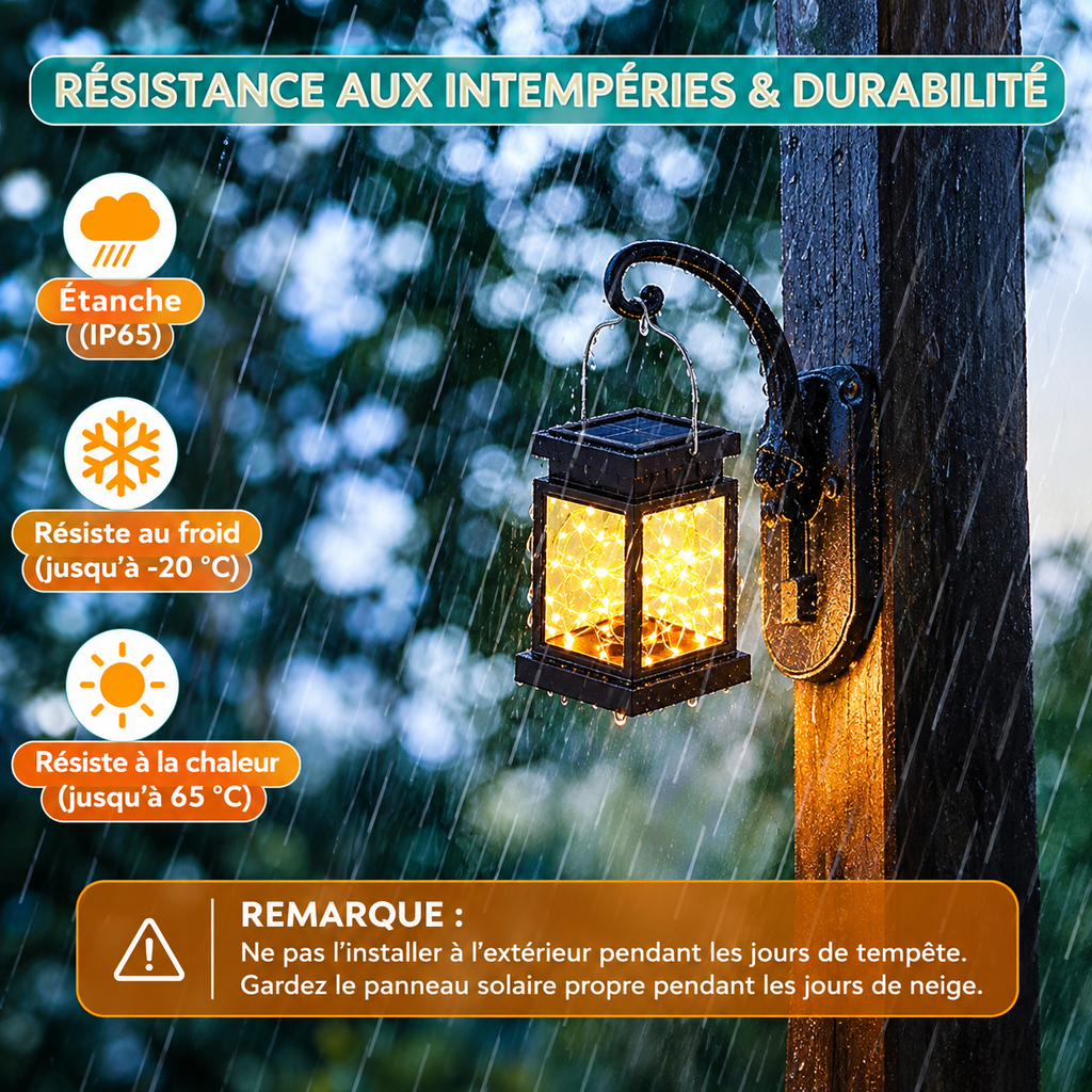 Lanterne Solaire Extérieure à Guirlande LED