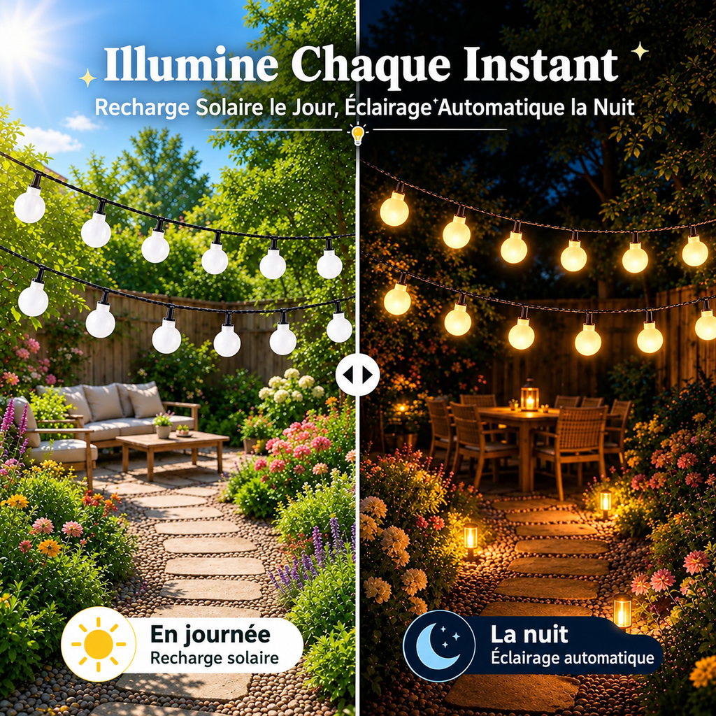 Guirlande Lumineuse Solaire Extérieure Guinguette