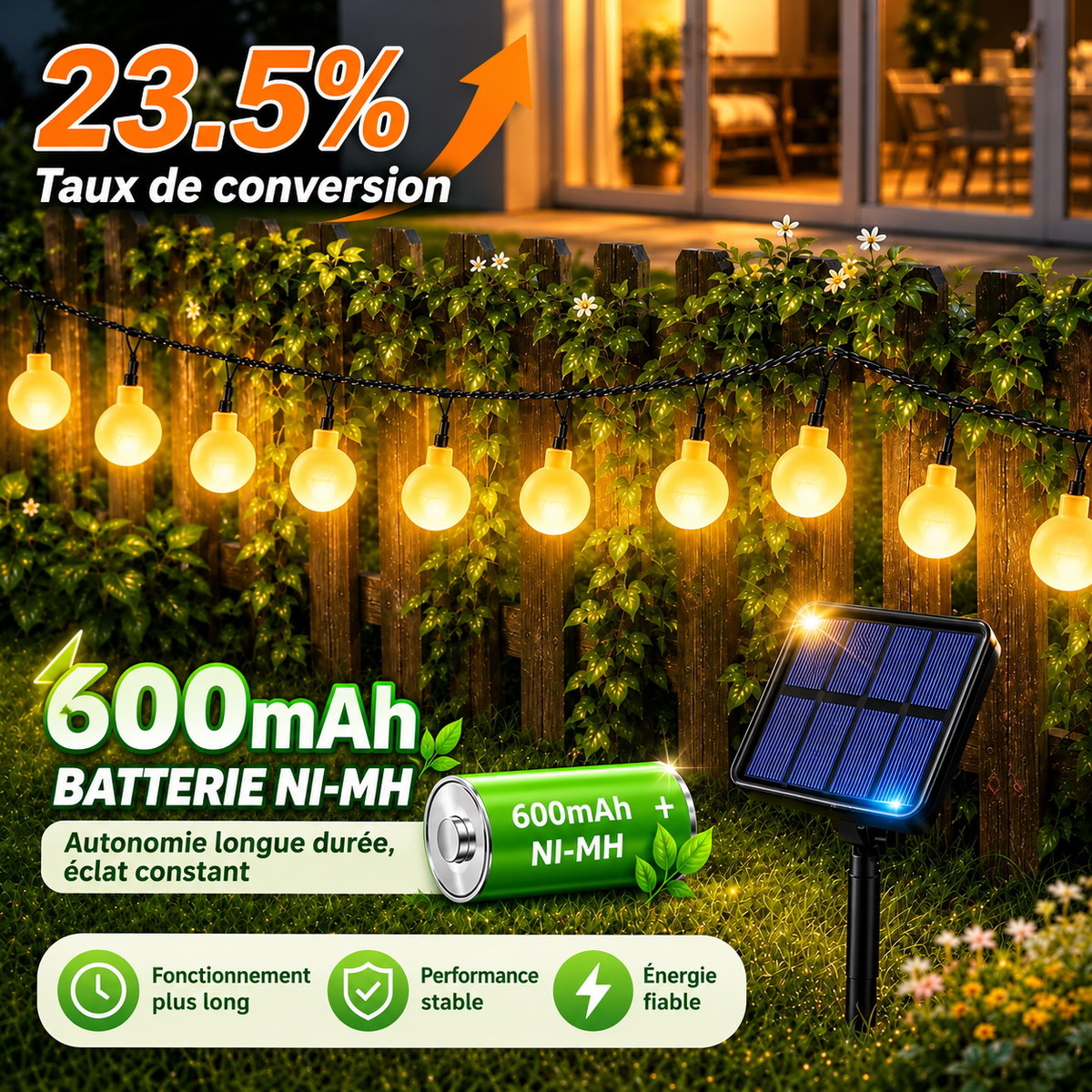 Guirlande Lumineuse Solaire Extérieure Guinguette