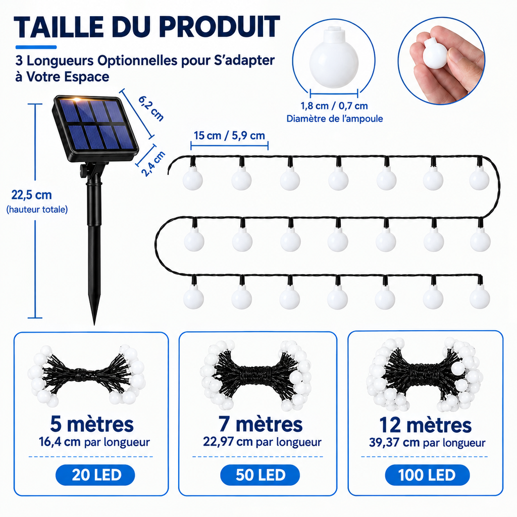 Guirlande Lumineuse Solaire Extérieure Guinguette