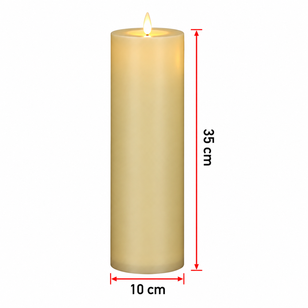 Grande Bougie LED Cylindrique à Piles