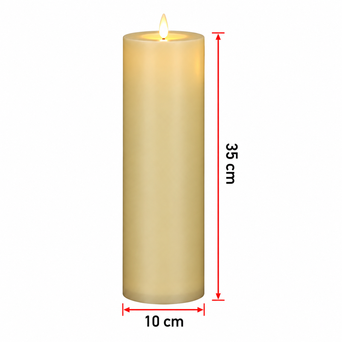 Grande Bougie LED Cylindrique à Piles
