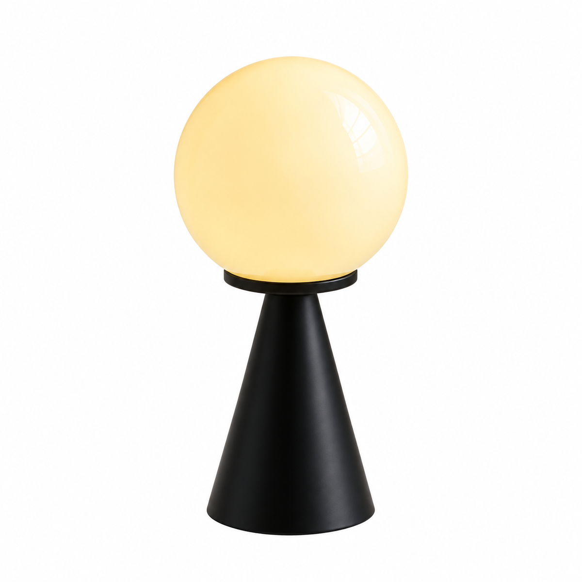 Lampe de Chevet Globe en Verre & Pied Conique