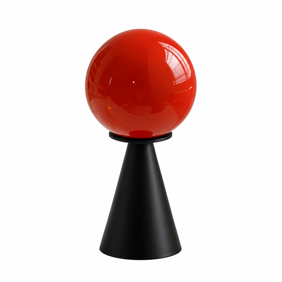 Lampe de Chevet Globe en Verre & Pied Conique