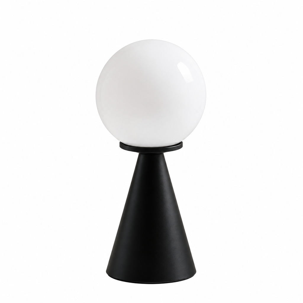Lampe de Chevet Globe en Verre & Pied Conique