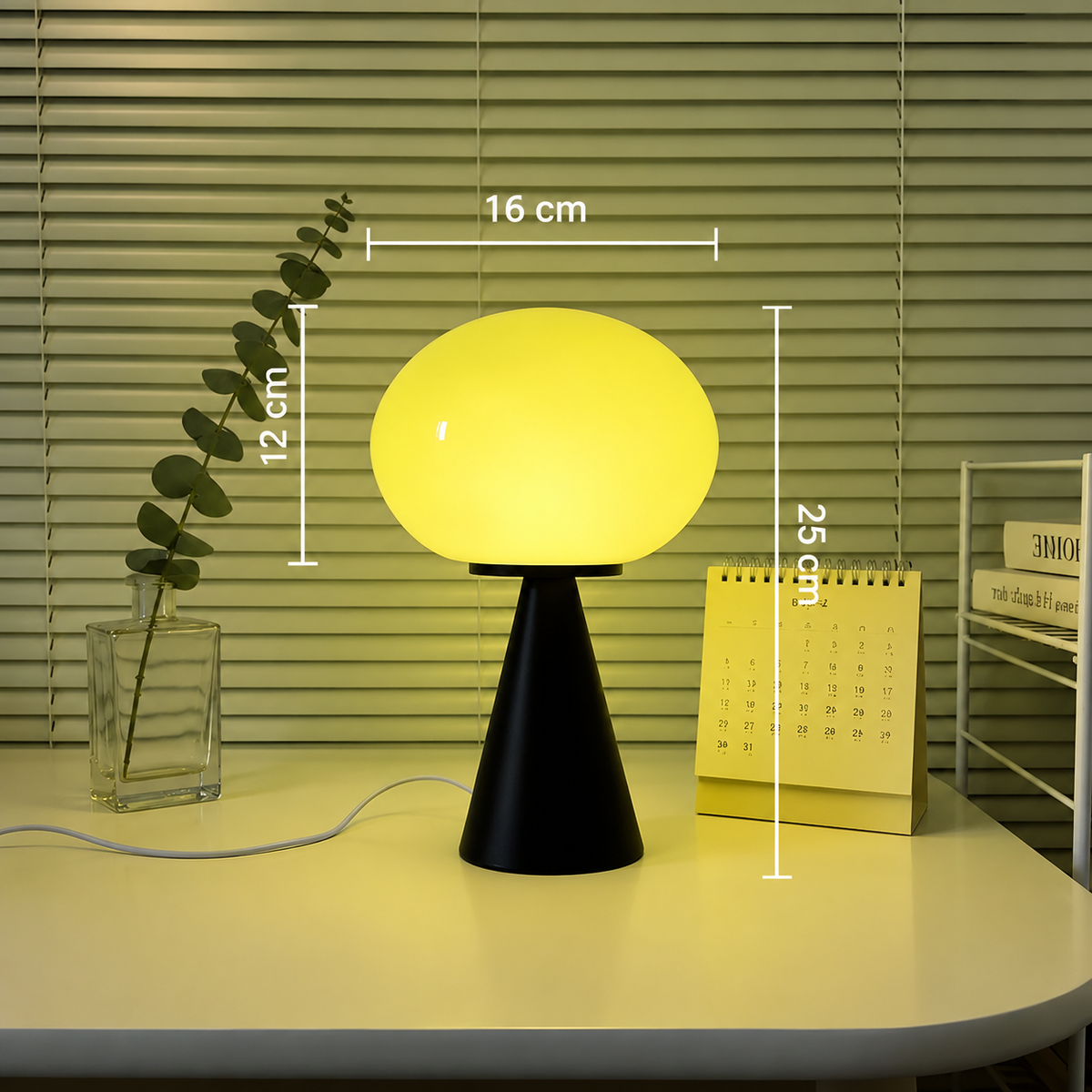Lampe à Poser Champignon en Verre Coloré