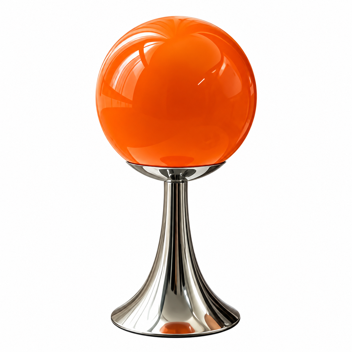 Lampe de Chevet Globe en Verre & Pied Trompette