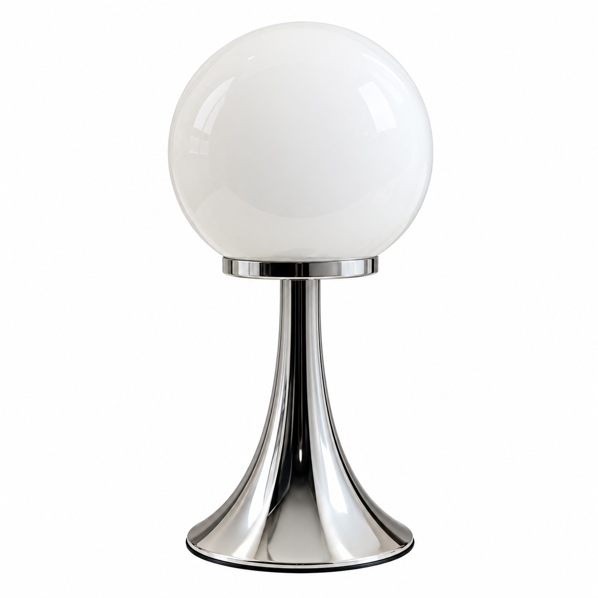 Lampe de Chevet Globe en Verre & Pied Trompette