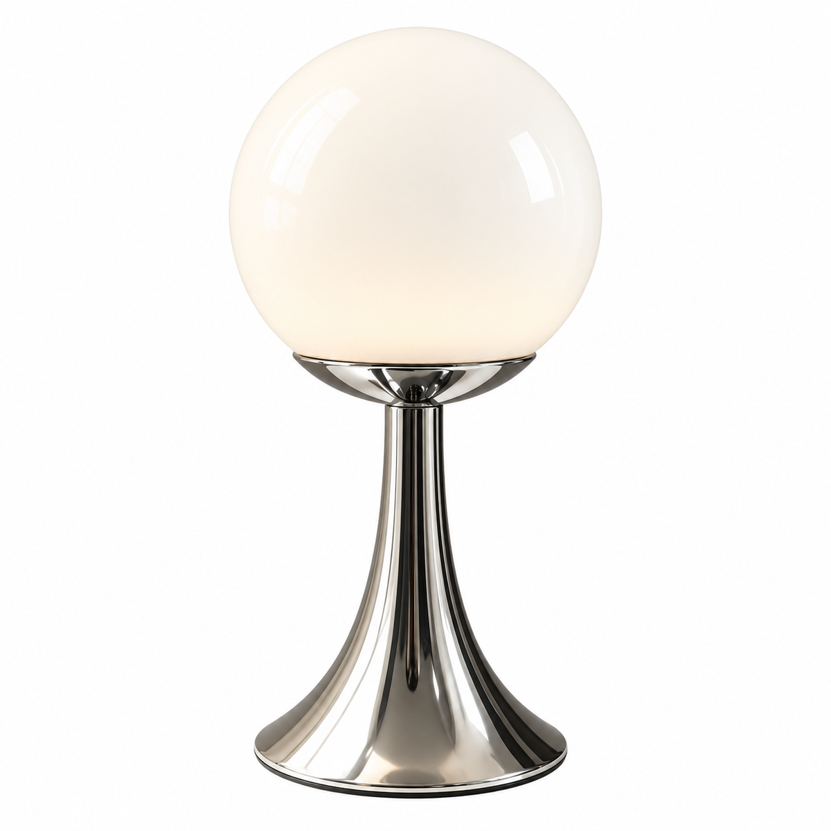 Lampe de Chevet Globe en Verre & Pied Trompette