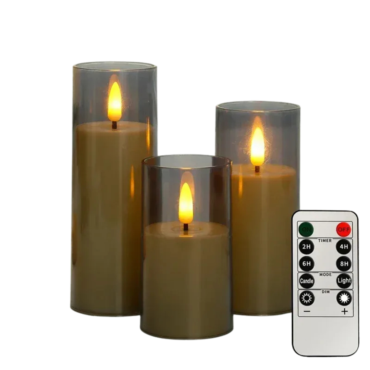 Bougies LED en Verre Acrylique Flamme 3D