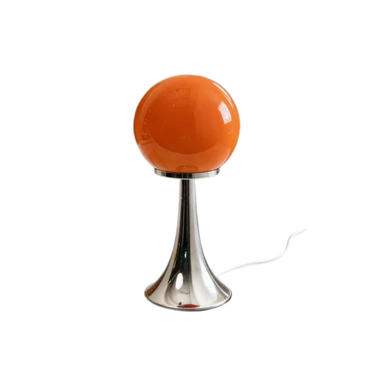 Lampe de Chevet Globe en Verre & Pied Trompette