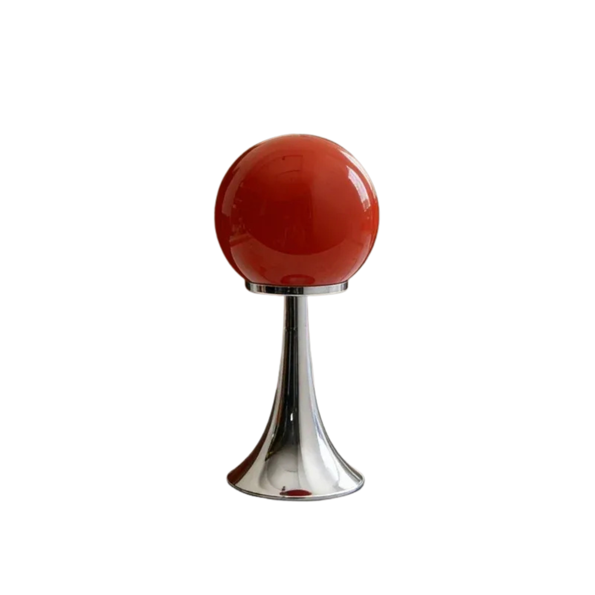 Lampe de Chevet Globe en Verre & Pied Trompette