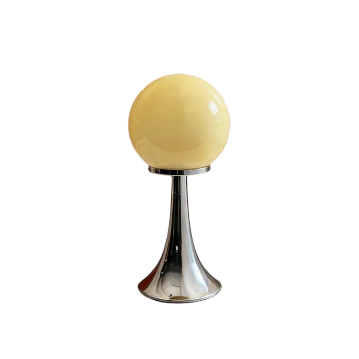 Lampe de Chevet Globe en Verre & Pied Trompette