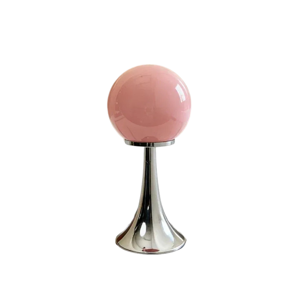 Lampe de Chevet Globe en Verre & Pied Trompette