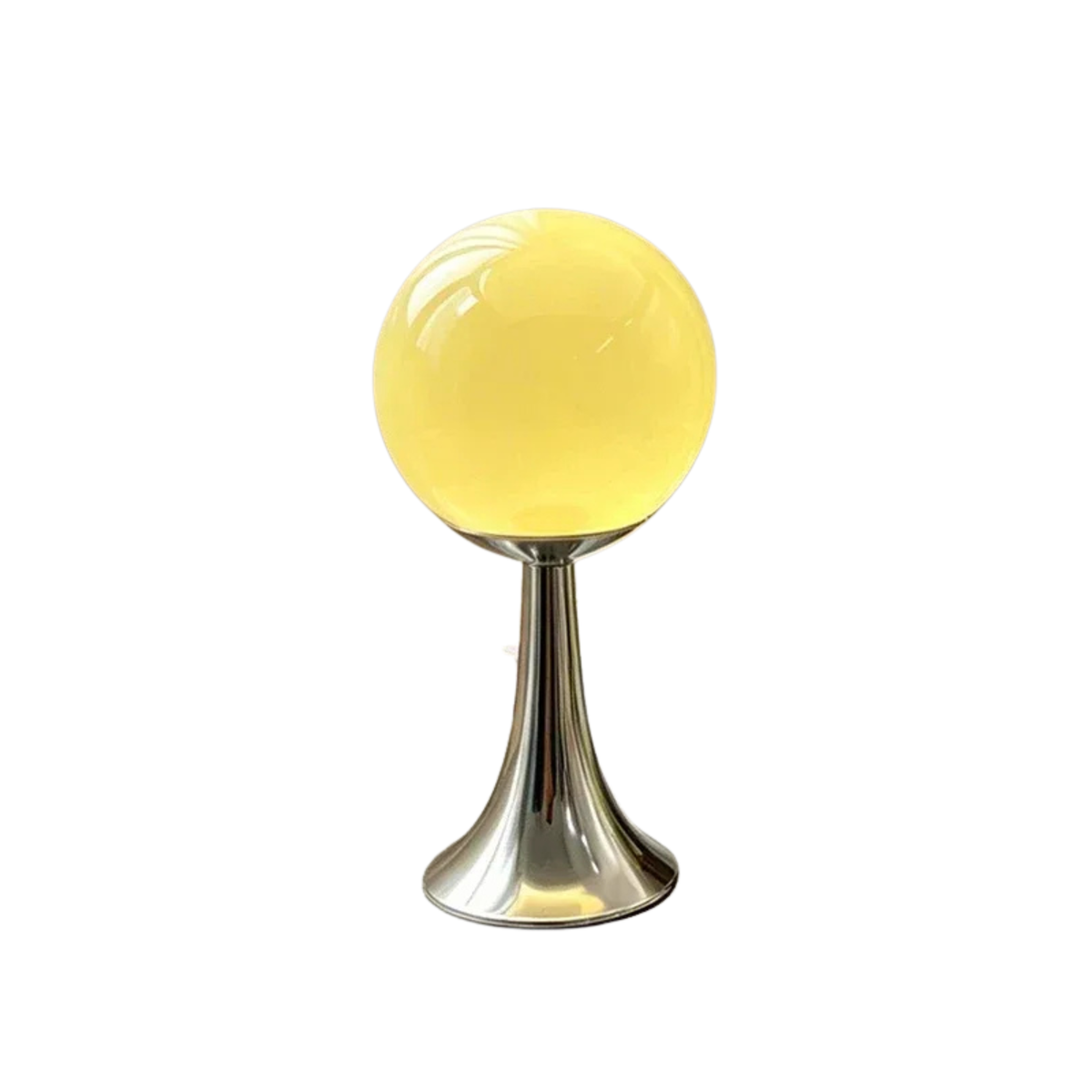 Lampe de Chevet Globe en Verre & Pied Trompette