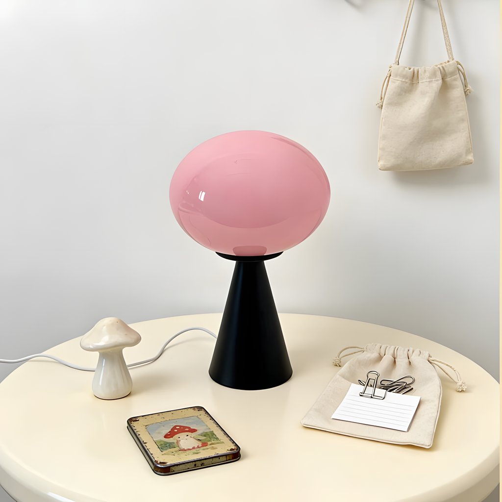 Lampe à Poser Champignon en Verre Coloré