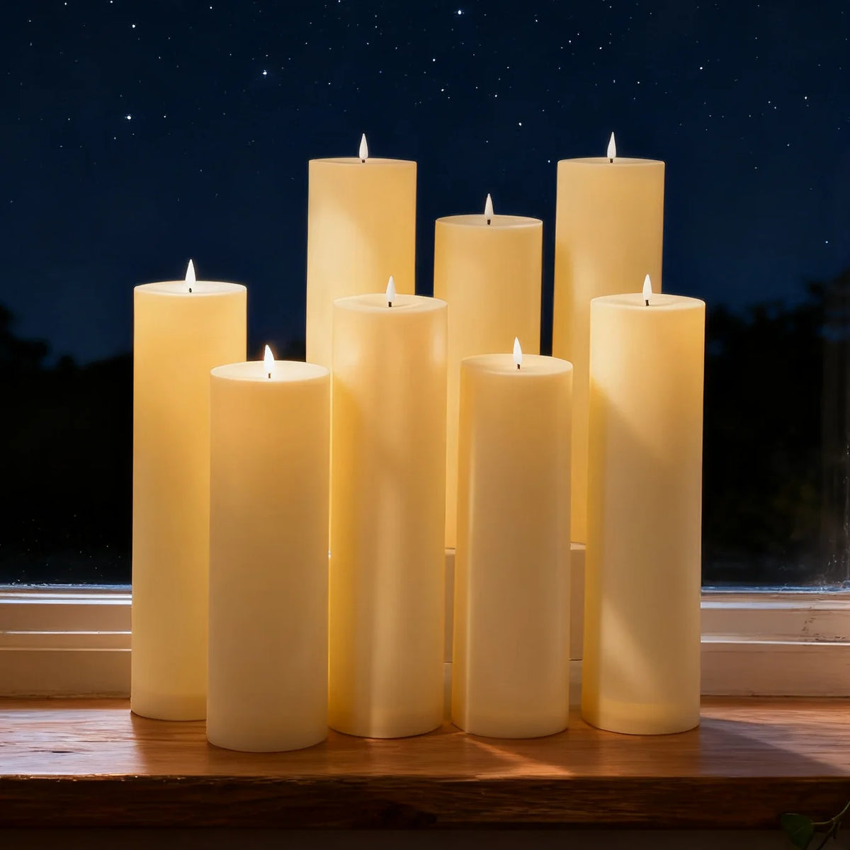 Grande Bougie LED Cylindrique à Piles