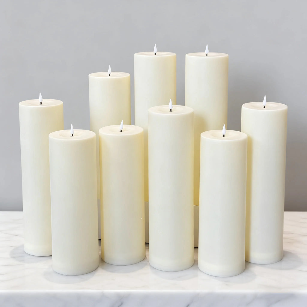 Grande Bougie LED Cylindrique à Piles