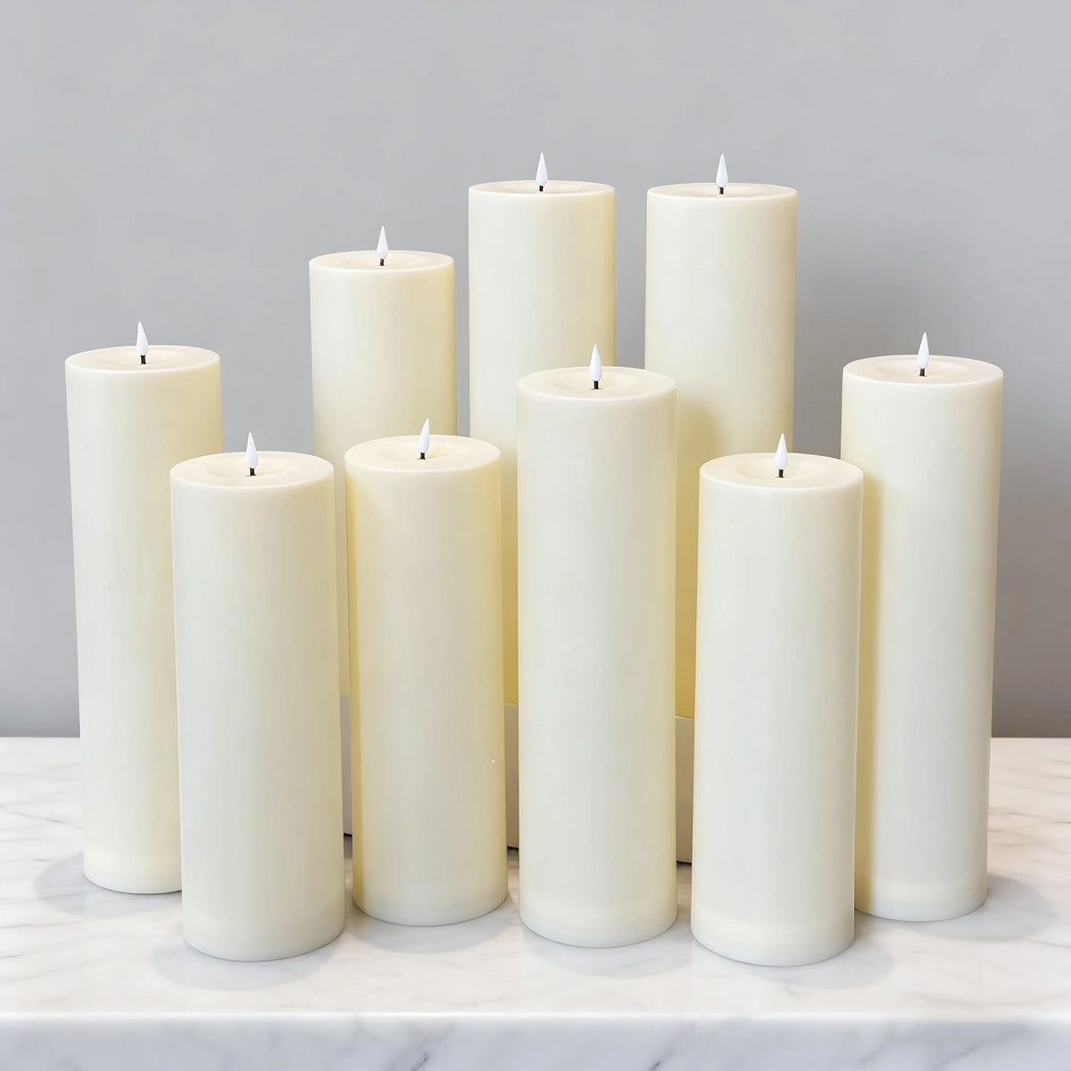 Grande Bougie LED Cylindrique à Piles