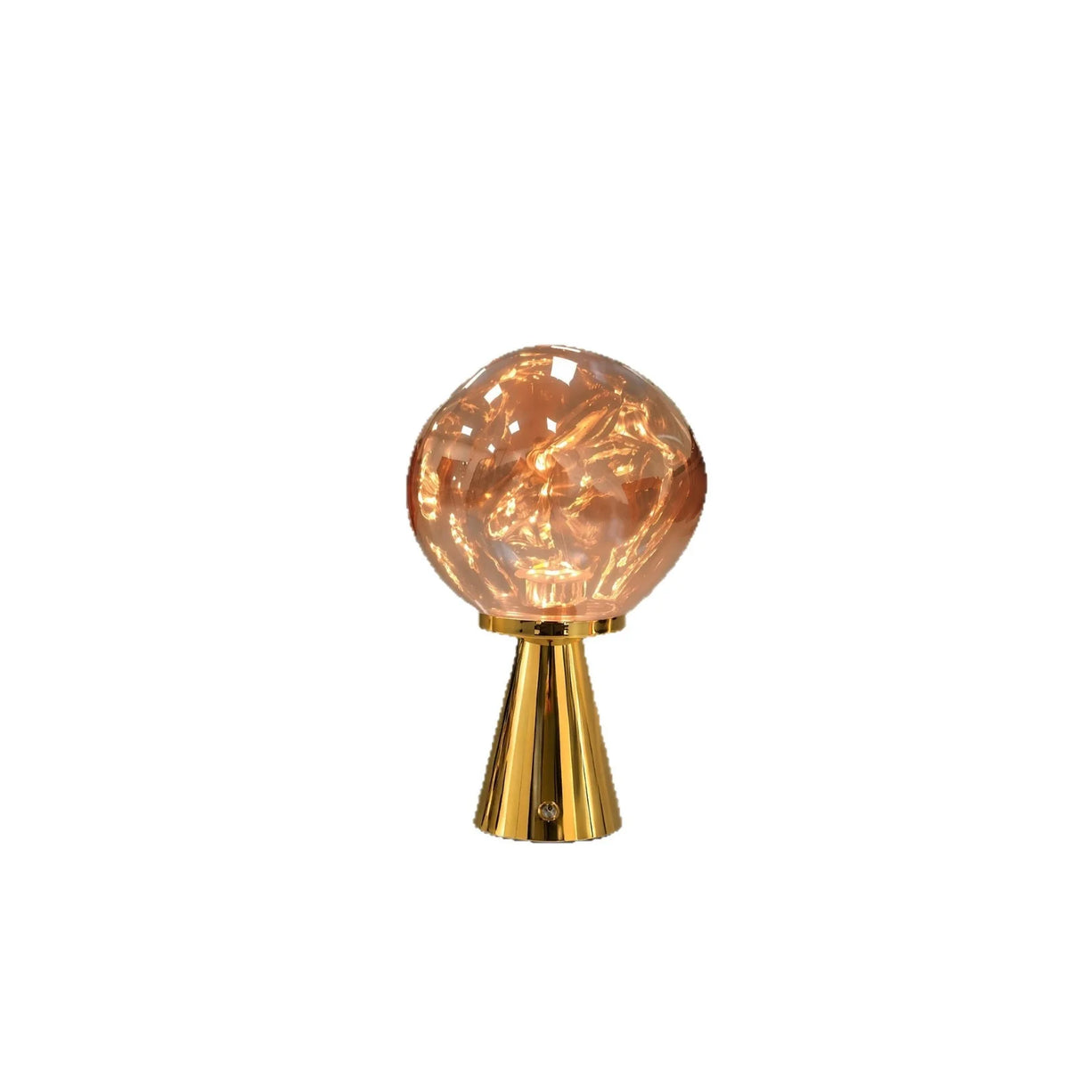 Lampe à Poser Sans Fil Globe en Verre Effet Lave