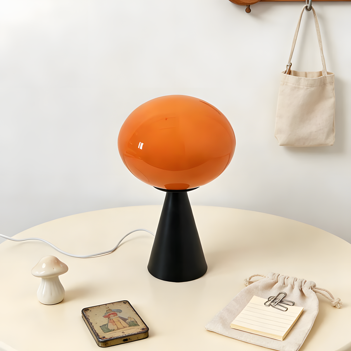 Lampe à Poser Champignon en Verre Coloré