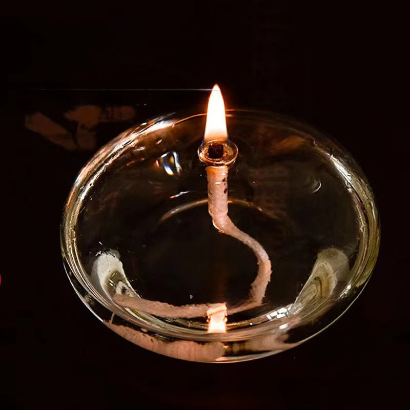 Lampe à Huile en Verre Transparent