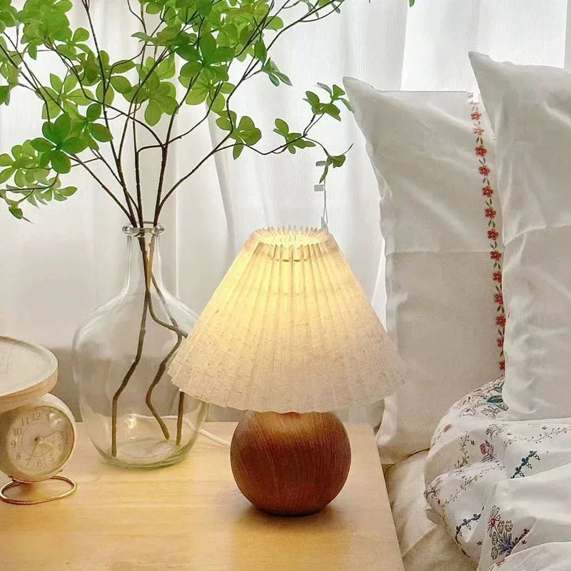 Lampe de Chevet Boule en Bois