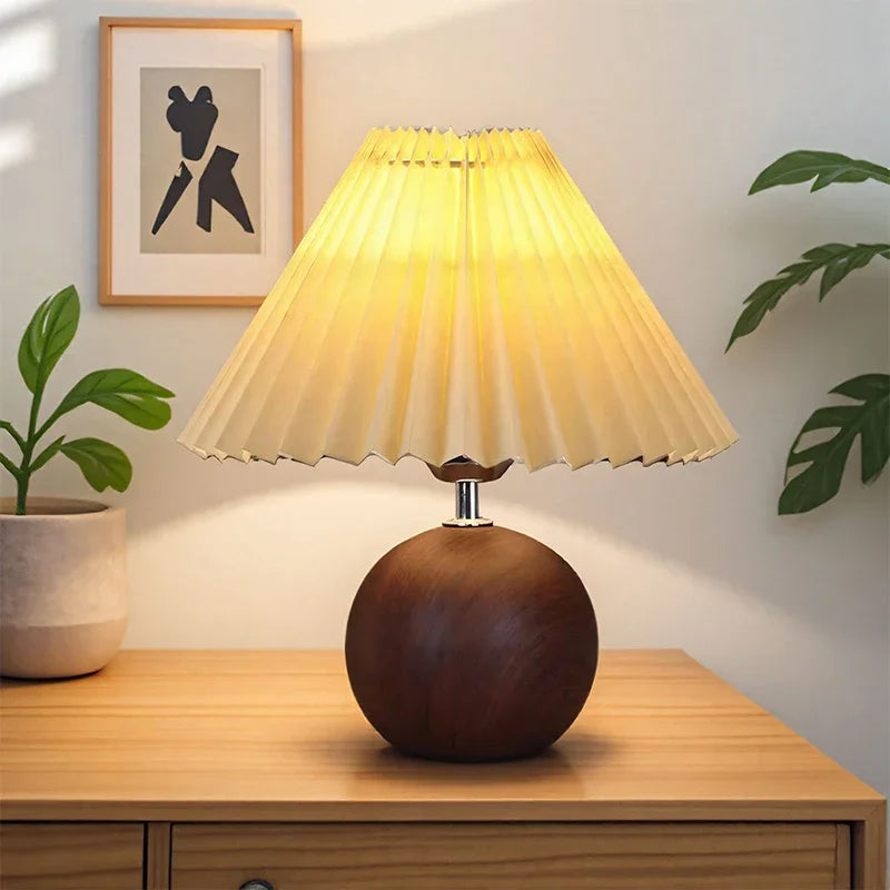 Lampe de Chevet Boule en Bois