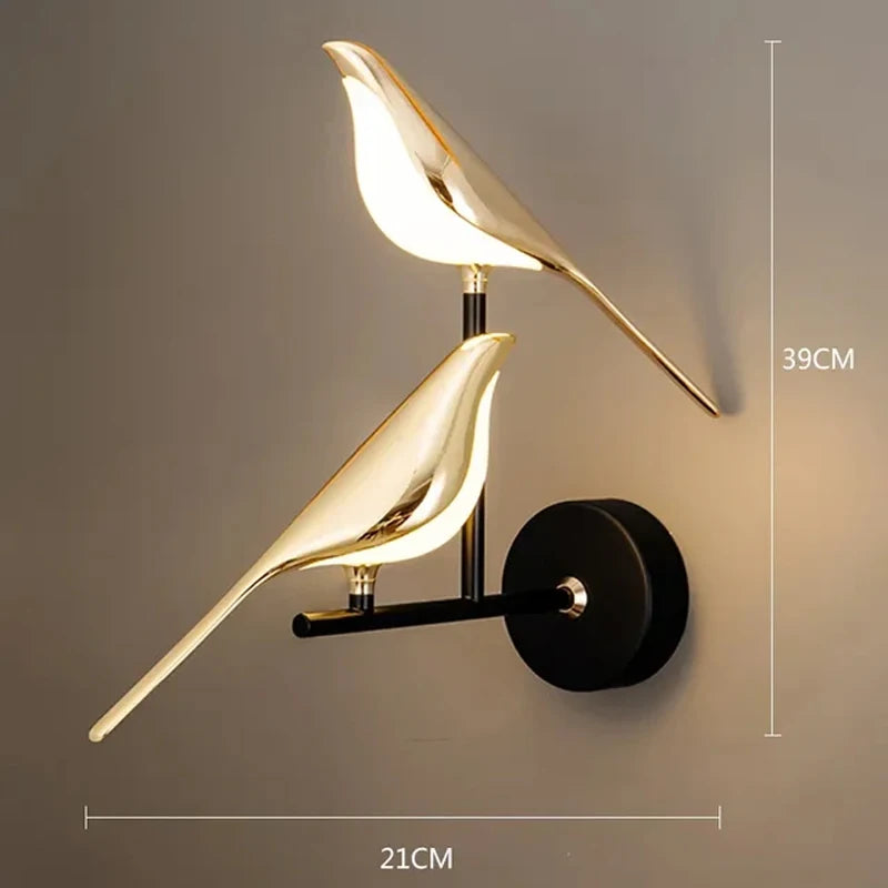 Applique Murale Oiseaux Dorés LED