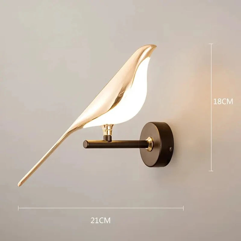 Applique Murale Oiseaux Dorés LED