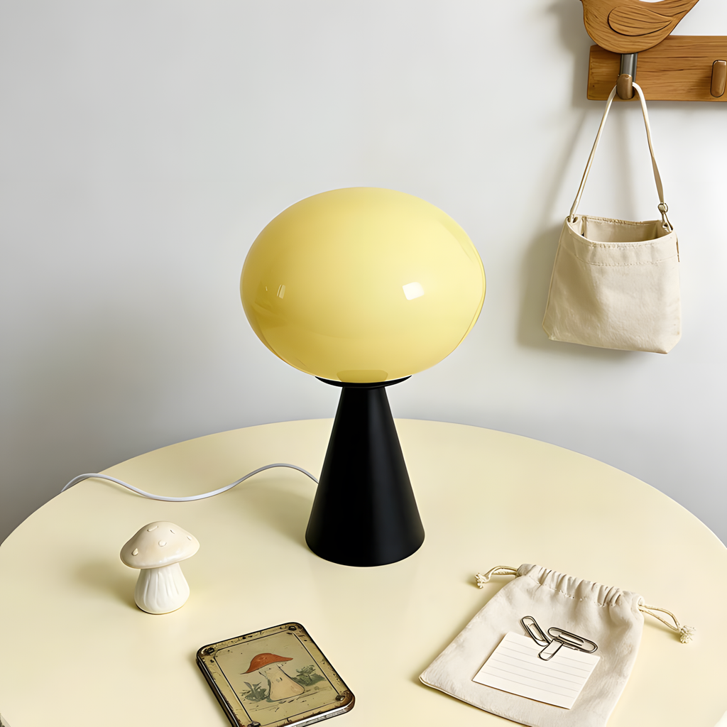 Lampe à Poser Champignon en Verre Coloré