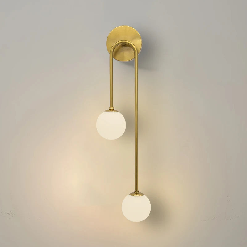 Applique Murale Poulie & Globes en Verre