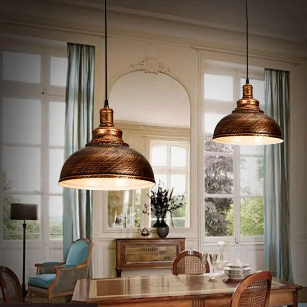 Suspension Luminaire Industrielle en Métal Vintage 30cm