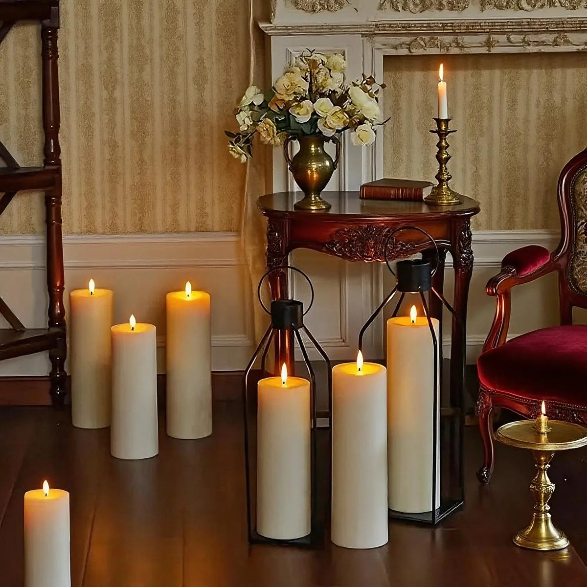 Grande Bougie LED Cylindrique à Piles