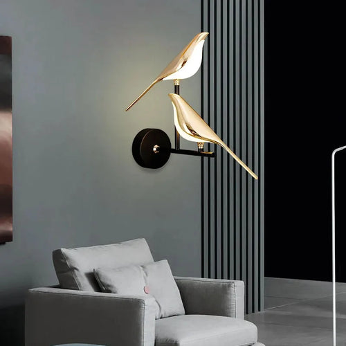 Applique Murale Oiseaux Dorés LED
