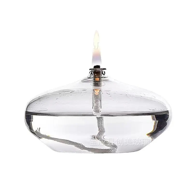 Lampe à Huile en Verre Transparent