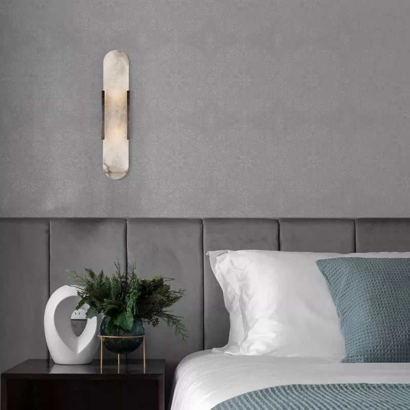 Applique Murale en Marbre Naturel & Laiton