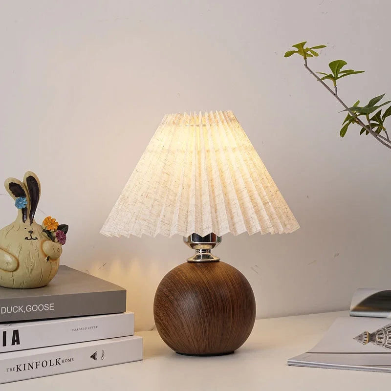 Lampe de Chevet Boule en Bois