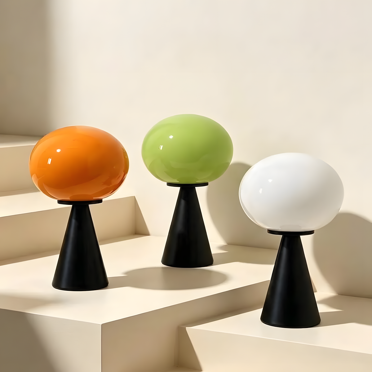 Lampe à Poser Champignon en Verre Coloré