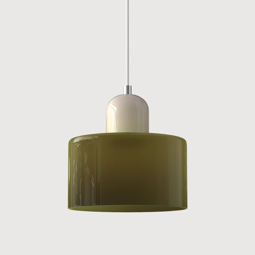 Suspension Design Bauhaus en Verre Coloré