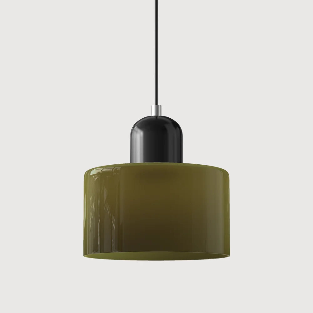 Suspension Design Bauhaus en Verre Coloré