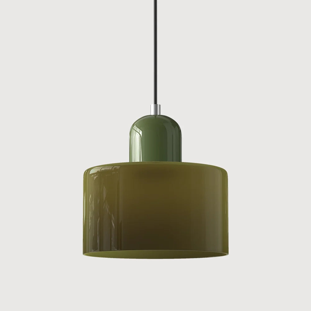 Suspension Design Bauhaus en Verre Coloré