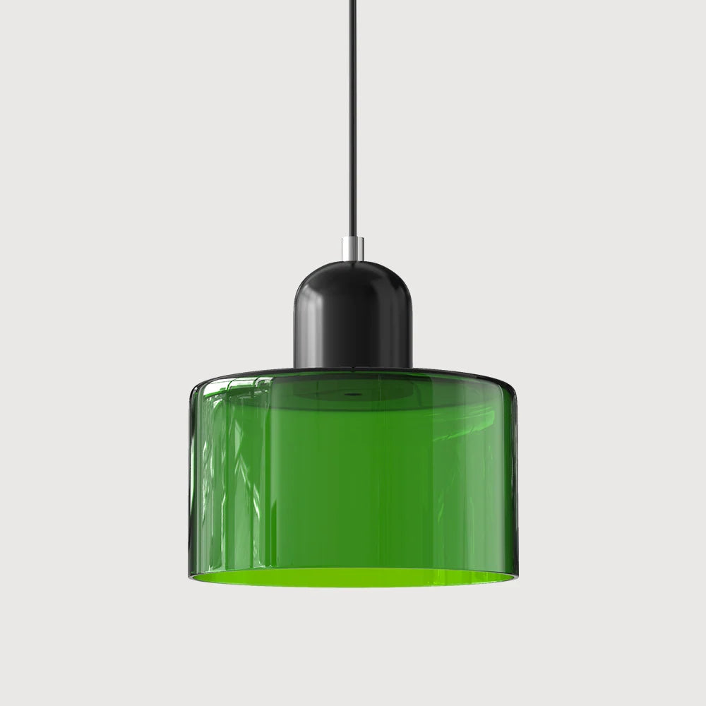 Suspension Design Bauhaus en Verre Coloré