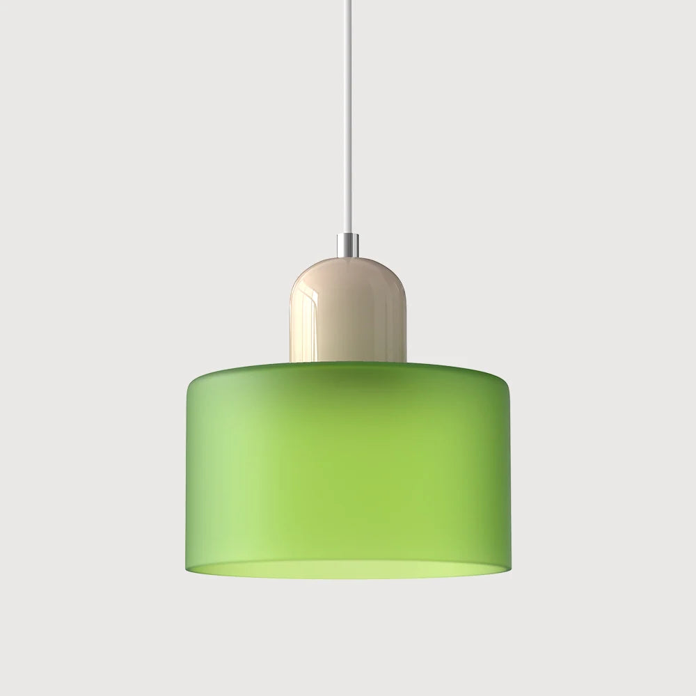 Suspension Design Bauhaus en Verre Coloré