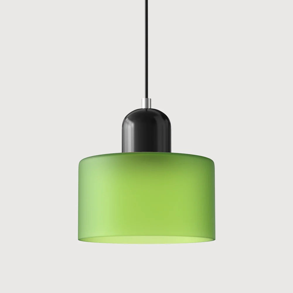 Suspension Design Bauhaus en Verre Coloré