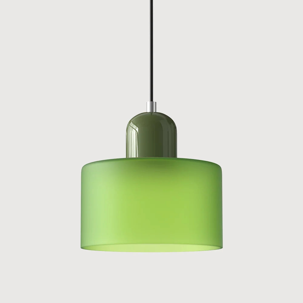 Suspension Design Bauhaus en Verre Coloré