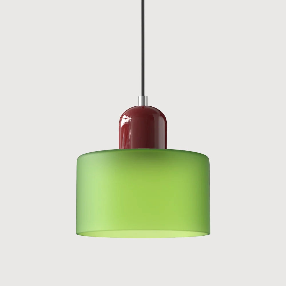 Suspension Design Bauhaus en Verre Coloré