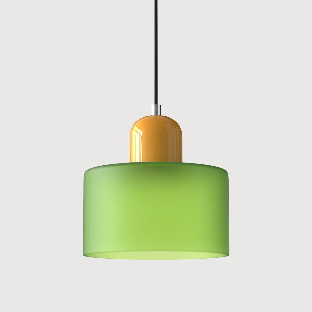 Suspension Design Bauhaus en Verre Coloré